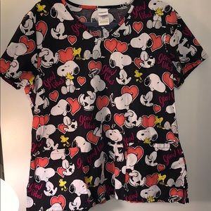 Large Peanut valentines scrub top